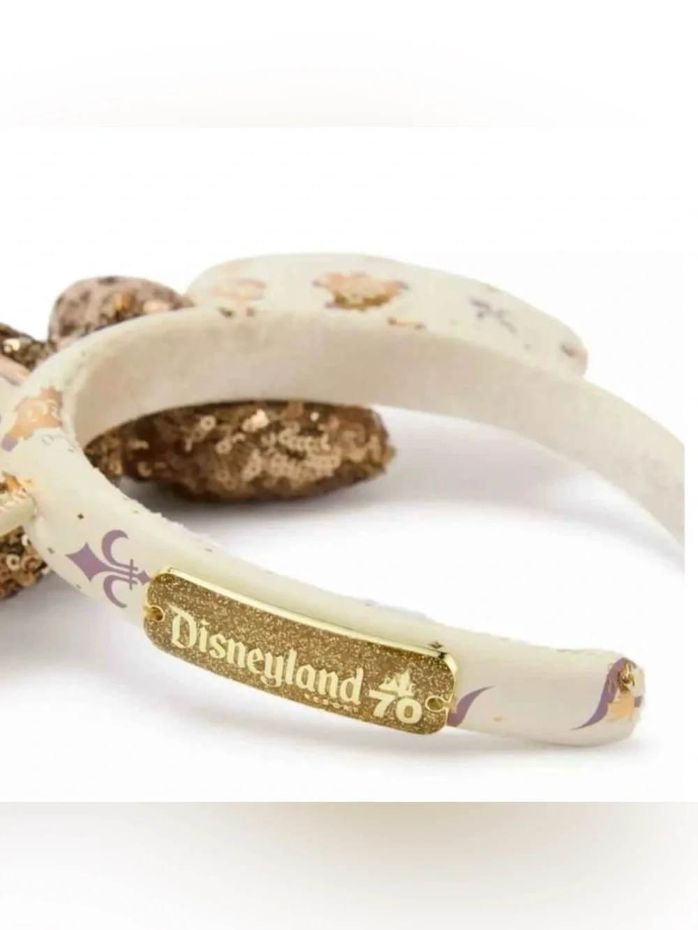 Disneyland 70th Anniversary Celebration Gold  Castle Sequin Ears  NWT
